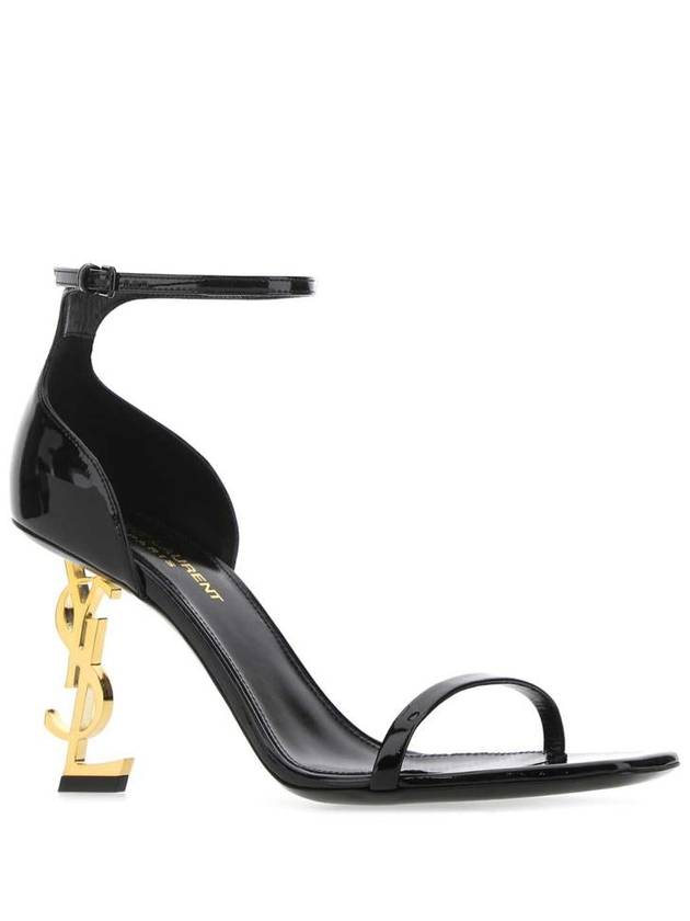 Opium Gold YSL Logo Open Toe Sandal Heels Black - SAINT LAURENT - BALAAN 3