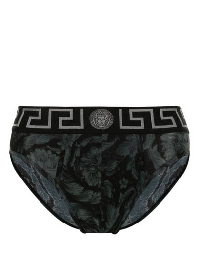 Men's Greca Border Barocco Print Briefs Black - VERSACE - BALAAN 2