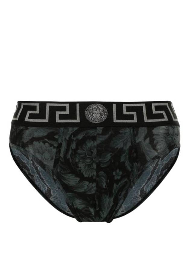 Men's Greca Border Barocco Print Briefs Black - VERSACE - BALAAN 1