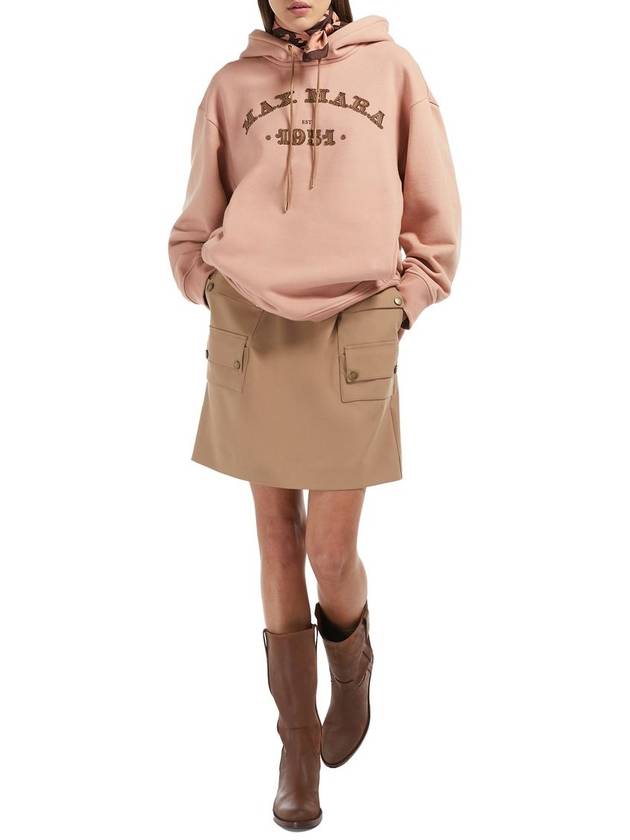 Adito Logo Cotton Hoodie Pink - MAX MARA - BALAAN 6