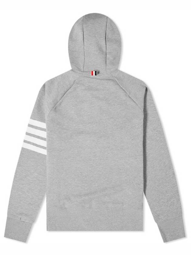 Engineered 4 Bar Diagonal Zip Up Hoodie Light Grey - THOM BROWNE - BALAAN 3