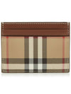 Vintage Check Leather Card Wallet Brown - BURBERRY - BALAAN 2