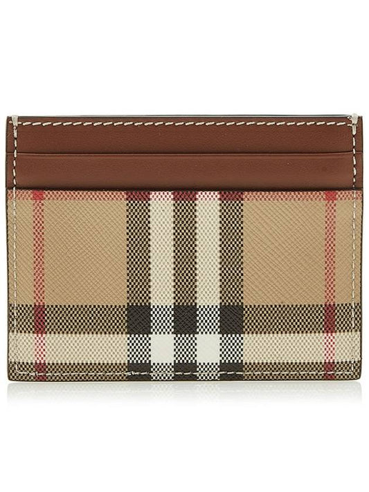 Vintage Check Leather Card Wallet Brown - BURBERRY - BALAAN 2