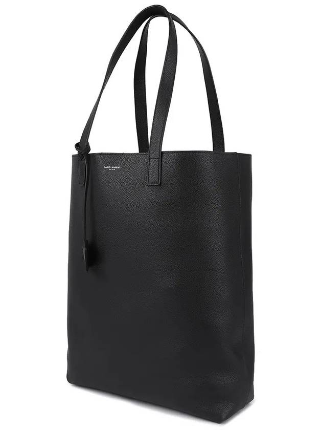 Grained Leather Bold Shopping Shoulder Bag Black - SAINT LAURENT - BALAAN 3