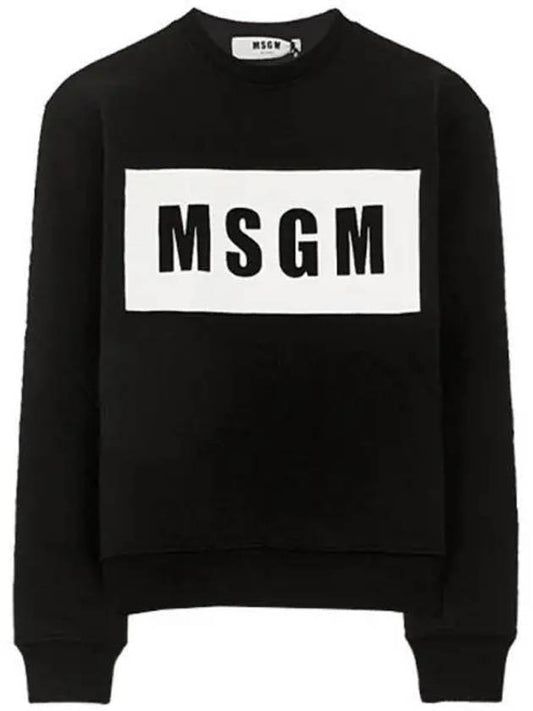 Box Logo Cotton Sweatshirt Black - MSGM - BALAAN 2