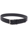 Intrecciato Buckle Leather Belt Black - BOTTEGA VENETA - BALAAN 5