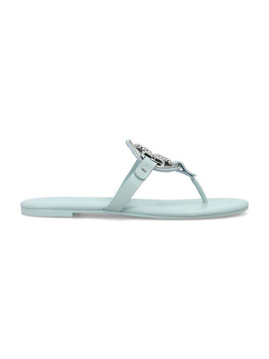 Women's Metal Miller Soft Flip Flops Light Blue - TORY BURCH - BALAAN 1