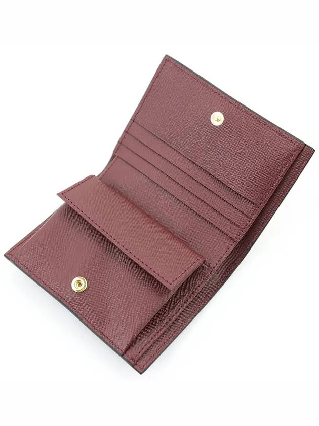 Saffiano Logo Half Wallet Burgundy - MARNI - BALAAN 5