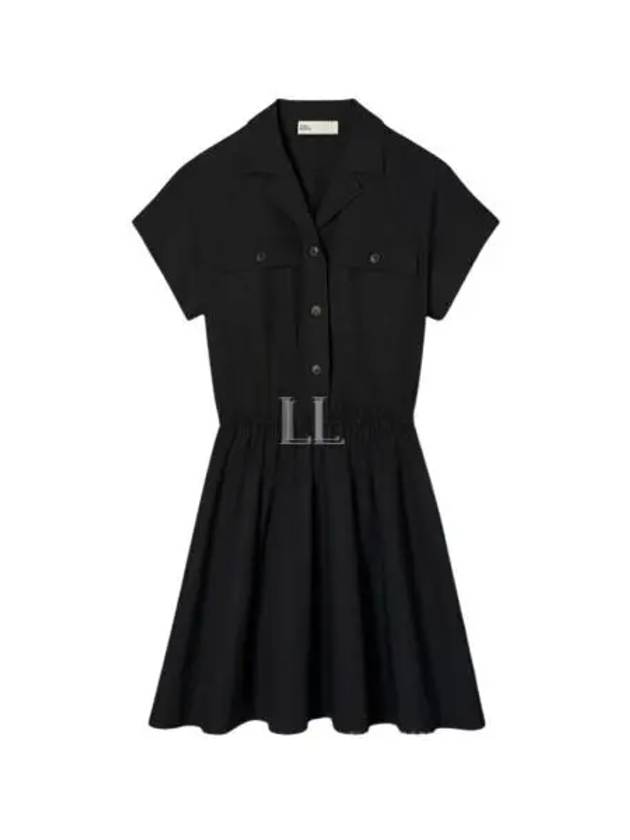 Cotton Poplin Shirt Short Dress Black - TORY BURCH - BALAAN 2