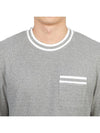 Pointelle Cotton Short Sleeve T-Shirt Light Grey - THOM BROWNE - BALAAN 6