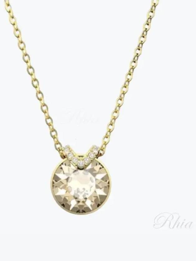 Bella V Round Pendant Necklace Pink Gold - SWAROVSKI - BALAAN 2