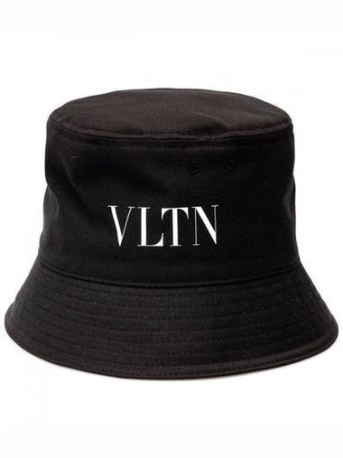 VLTN Logo Bucket Hat Black - VALENTINO - BALAAN 1