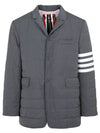 4 Bar Poly Twill Padding Blazer Jacket Grey - THOM BROWNE - BALAAN 2