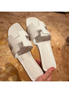 Women's Oran Sandals Calfskin Classic White - HERMES - BALAAN 9