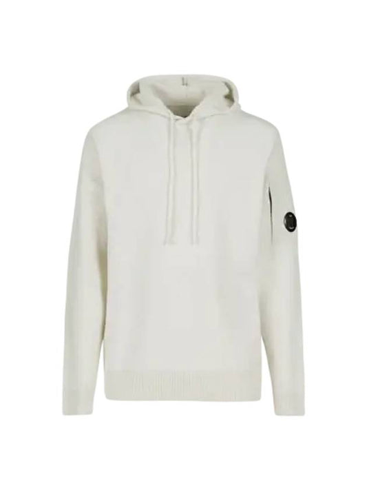 Lambswool Knit Hoodie White - CP COMPANY - BALAAN 2