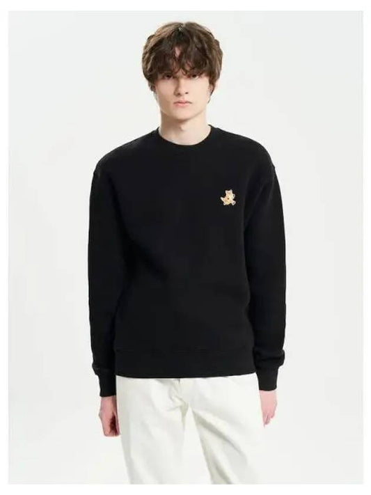 Men s Speedy Fox Patch Comfort Sweatshirt Black Domestic Product - MAISON KITSUNE - BALAAN 1