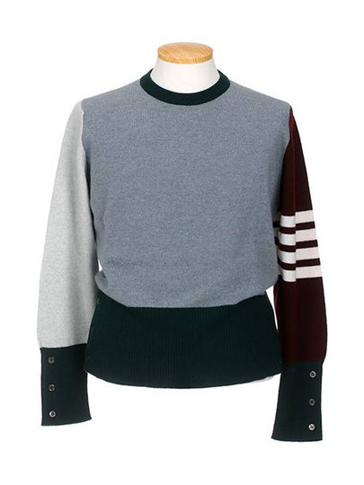 Fun Mix 4 Bar Cashmere Knit Top Blue - THOM BROWNE - BALAAN 2