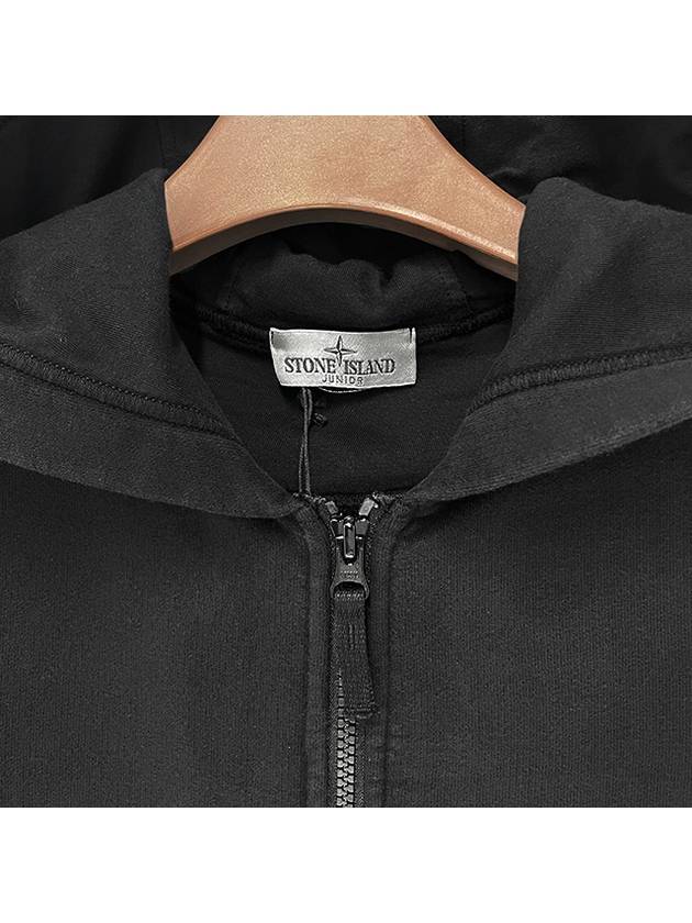 Kids Wappen Patch Zip-Up Hoodie Black - STONE ISLAND - BALAAN 5