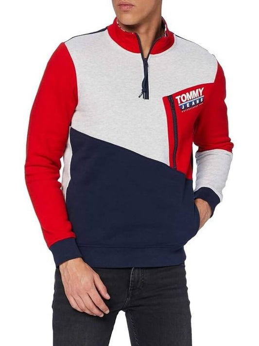 Men's Color Block Half Zip-Up Sweatshirt - TOMMY HILFIGER - BALAAN 1