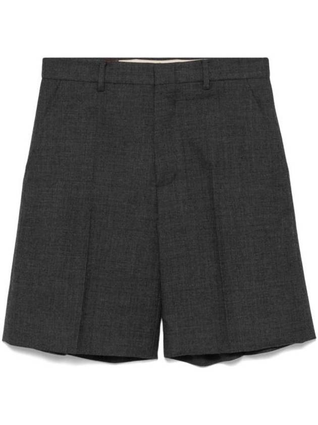 Wool Shorts Grey - GUCCI - BALAAN 1