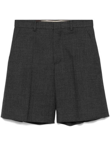 Wool Shorts Grey - GUCCI - BALAAN 1