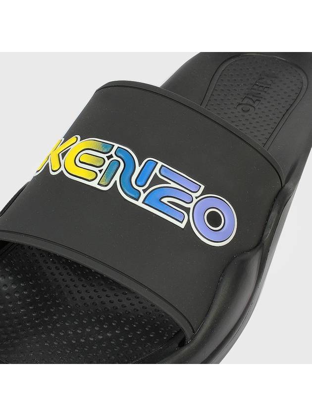 Men's Logo Printing Rubber Slippers Black - KENZO - BALAAN 7