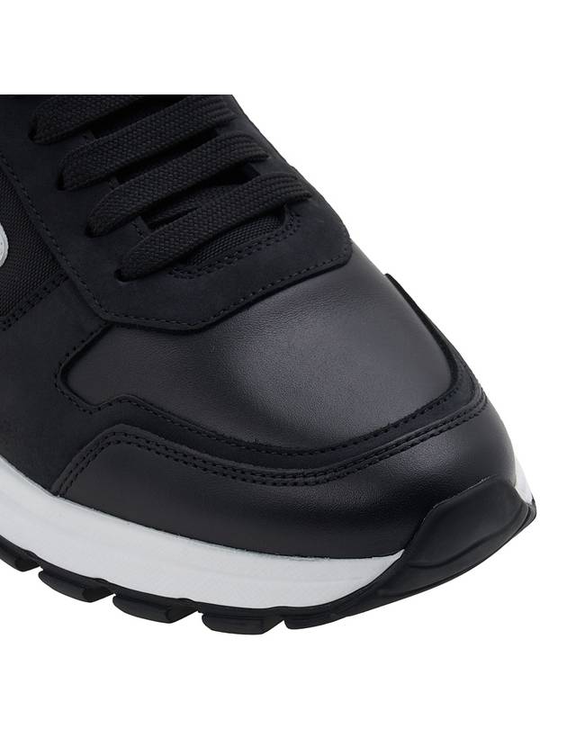 Nubuck Nylon Low Top Sneakers Black - PRADA - BALAAN 10