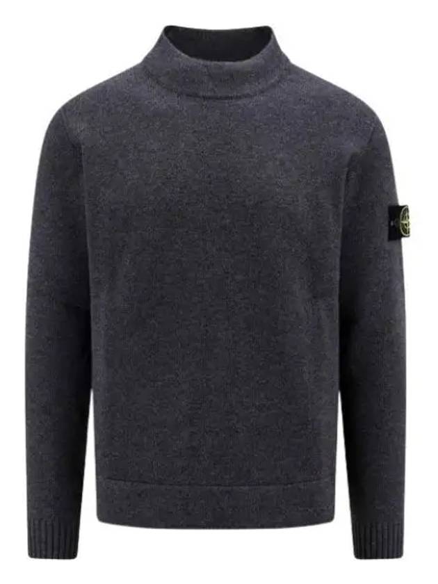 Mock Neck Virgin Wool Knit Top Grey - STONE ISLAND - BALAAN 2