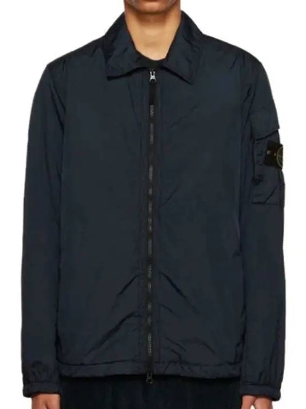 Crinkle Reps Nylon Garment Dyed Overshirt Zip Up Jacket Navy - STONE ISLAND - BALAAN 2