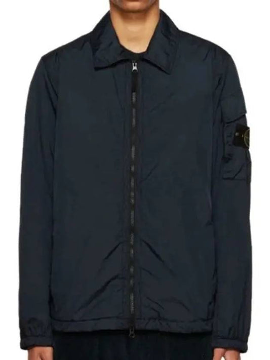 Stone Island Logo Zipper Closure Crinkle Nylon Taffeta Jacket - STONE ISLAND - BALAAN 1