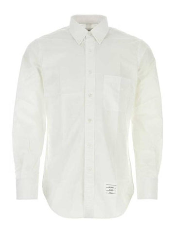 24FW Long Sleeve Shirt MWL001A03113 100 White - THOM BROWNE - BALAAN 1