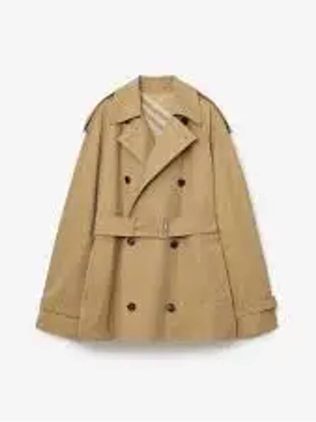 Short Gabardine Trench Coat Beige - BURBERRY - BALAAN 2