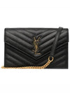 Women's Logo Envelope Chain Long Wallet Black - SAINT LAURENT - BALAAN 2