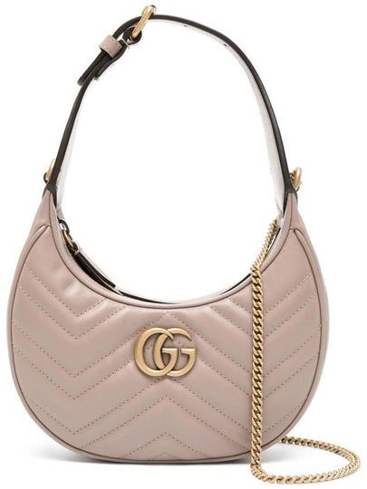 GG Marmont Half Moon Mini Bag Beige - GUCCI - BALAAN 2