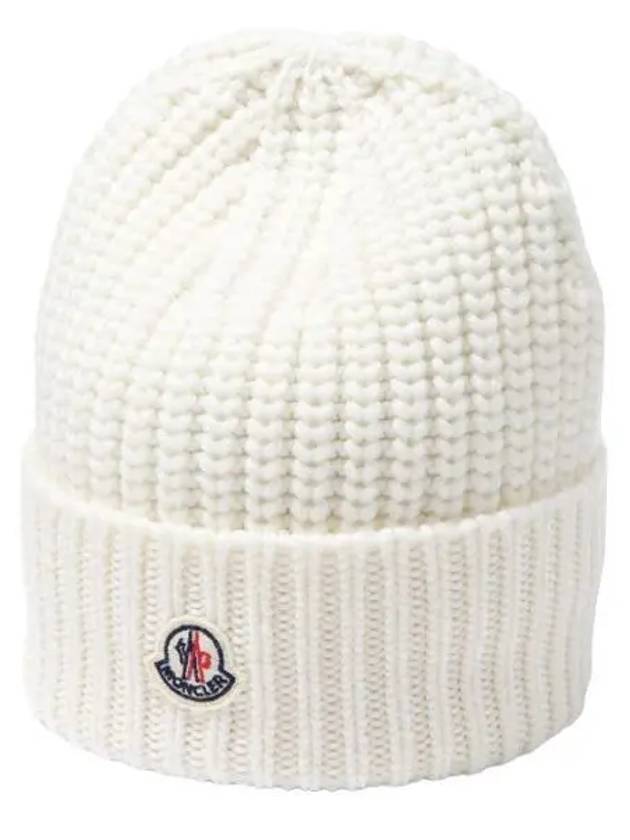 logo patch wool beanie - MONCLER - BALAAN 1