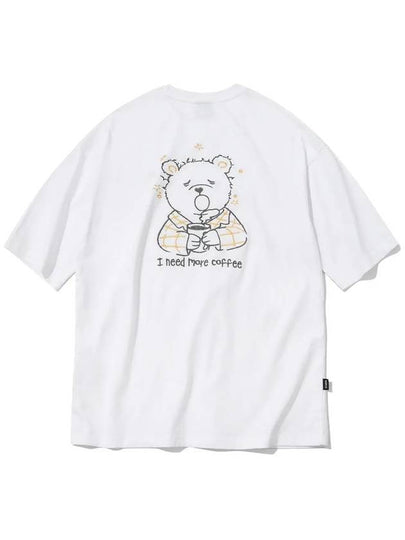 Coffe Bear embroidered short sleeve t-shirt white - CPGN STUDIO - BALAAN 2