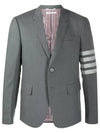 4-Bar Plain Weave High Armhole Sport Jacket Medium Grey - THOM BROWNE - BALAAN 1