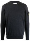 Light Wool Crewneck Knit Top Charcoal - STONE ISLAND - BALAAN 2