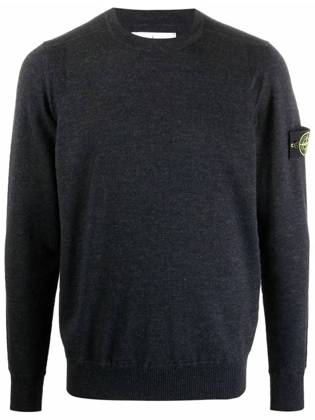 Light Wool Crewneck Knit Top Charcoal - STONE ISLAND - BALAAN 2