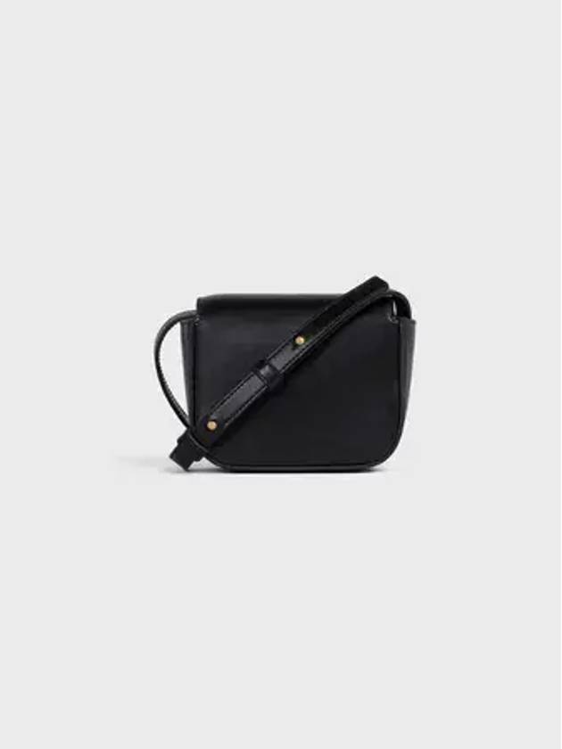 Triomphe Small Shiny Calfskin Cross Bag Black - CELINE - BALAAN 4