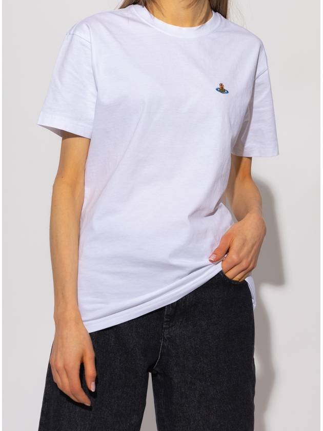 Chest ORB Logo Short Sleeve T-Shirt White - VIVIENNE WESTWOOD - BALAAN 5