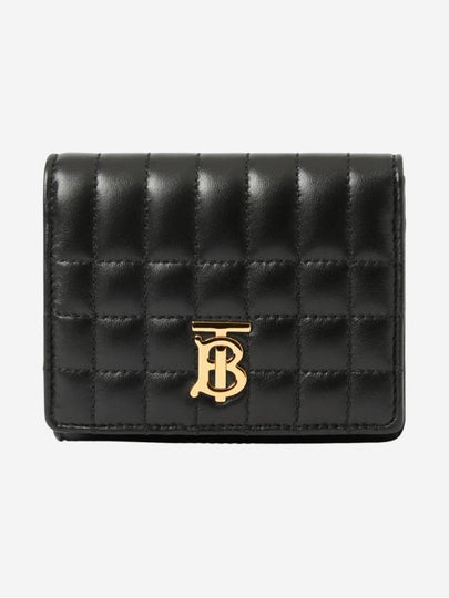 Lola Small Quilted Leather Folding Wallet Black Light Gold - BURBERRY - BALAAN 2