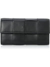 Cassette Flap Leather Long Wallet Black - BOTTEGA VENETA - BALAAN 2