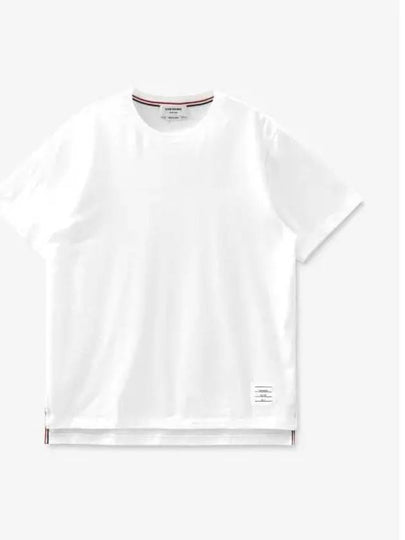 Men's Side Slit Relaxed Short Sleeve T-Shirt White - THOM BROWNE - BALAAN 2