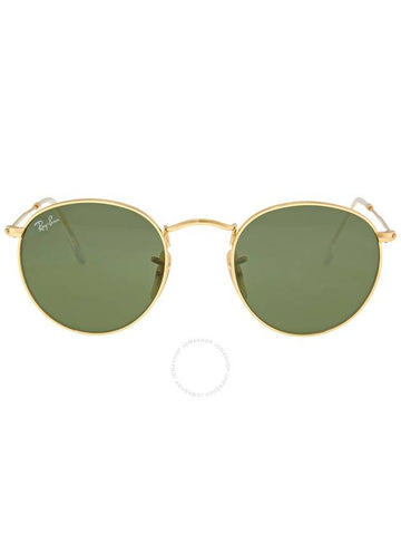 Ray Ban Round Metal Green Classic G-15 Round Unisex Sunglasses RB3447 001 47 - RAY-BAN - BALAAN 1