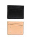 Two-tone Stitched Logo Leather Card Wallet Beige Black - MAISON MARGIELA - BALAAN 2