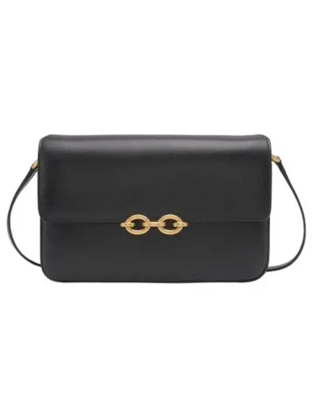 Le Maillon Smooth Leather Satchel Shoulder Bag Black - SAINT LAURENT - BALAAN 2