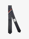 Three-Line Engineer Stripe Wool  Neck Tie Dark Grey - THOM BROWNE - BALAAN 3