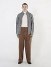 One Tuck Banding Wool Slacks Brown - CHANCE'S NOI - BALAAN 3