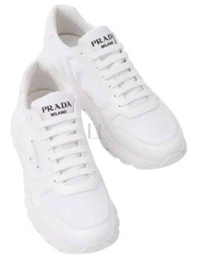 Prax 01 Re-Nylon Brushed Leather Low-Top Sneakers White - PRADA - BALAAN 2